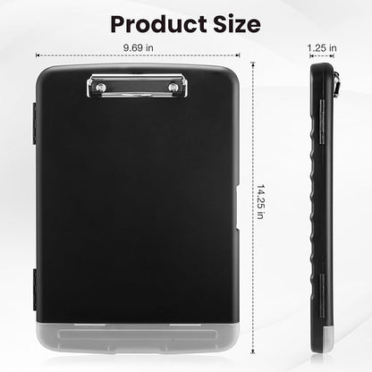 Sooez Clipboard with Storage, Clip Board 8.5 x 11 with Pen Holder, Plastic Organization Case Box for Letter Legal A4 Size Paper, Low Profile Clip, Nurses Teachers Must Haves, School & Office Supplies