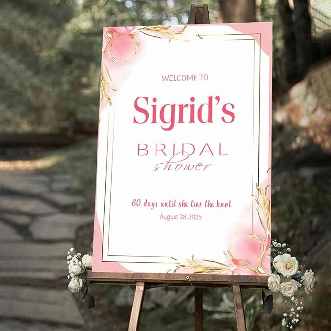 Bridal Shower Welcome Yard Sign, Wedding Shower Welcome Board, Custom Bridal Shower Sign, Elegant Bridal Shower Decor Board#8