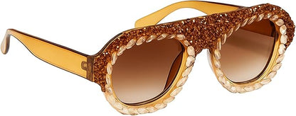 bullabulling Vintage Pilot Rhinestone Sunglasses Women Fashion Diamond bling party Sun Glasses Crystal Shades UV400