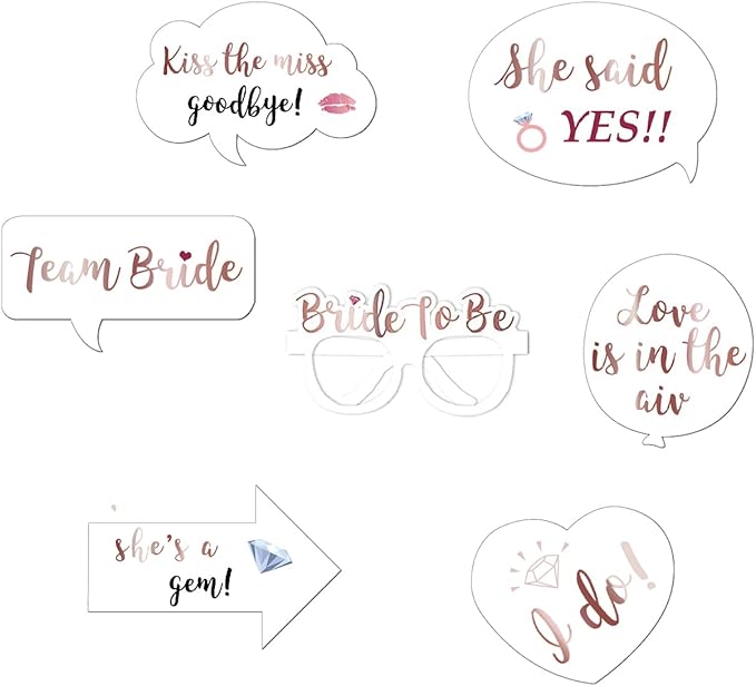 HARZHI Photo Booth Props Kit for Birthday Wedding Party Supplies Carnival Crazy Dance Decor Photobooth Funny Cute Holiday Selfie Supplies Masked Ball (32 Pcs Wedding)