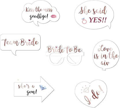 HARZHI Photo Booth Props Kit for Birthday Wedding Party Supplies Carnival Crazy Dance Decor Photobooth Funny Cute Holiday Selfie Supplies Masked Ball (32 Pcs Wedding)