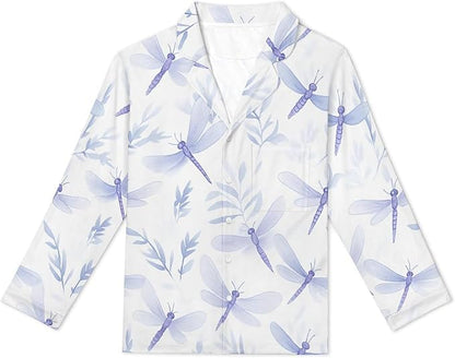 Lemons Leaves Ceramic Style Womens Pajama Set Long Sleeve Pajamas Top And Pants Soft Loungewear Pjs Sets