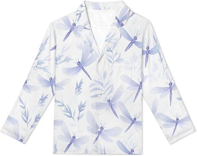 Lemons Leaves Ceramic Style Womens Pajama Set Long Sleeve Pajamas Top And Pants Soft Loungewear Pjs Sets