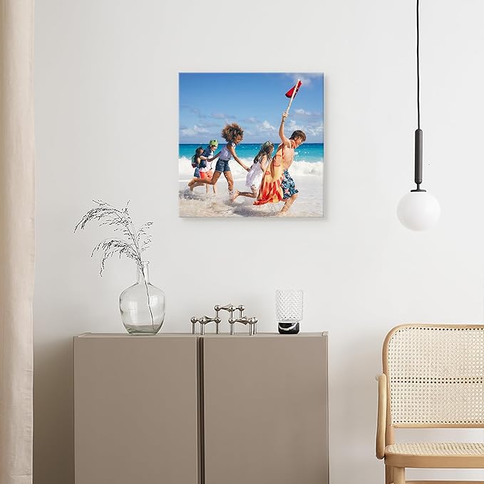 DBLAKI Personalized Custom Canvas Prints - Custom Framed Canvas Prints With Your Photos,Printed Photo To Canvas Wall Art Ideal for Home Decor Gifts Keepsakes 18" x18"