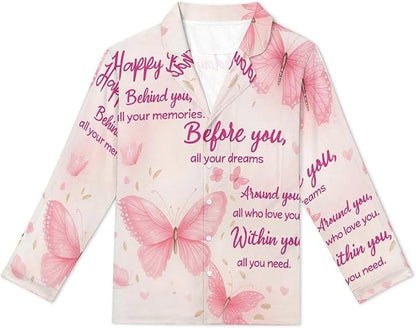 Lemons Leaves Ceramic Style Womens Pajama Set Long Sleeve Pajamas Top And Pants Soft Loungewear Pjs Sets