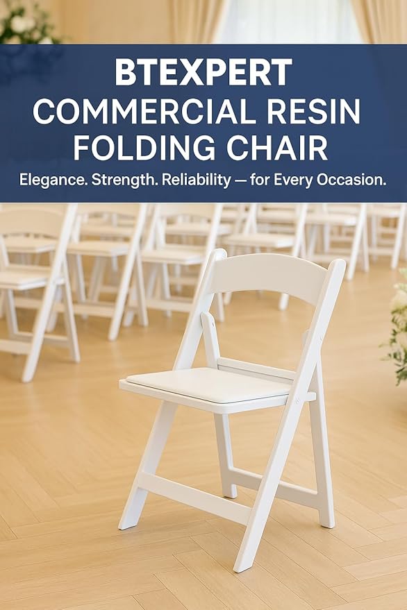 BTEXPERT Set of 16,Resin Folding Chair Vinyl Padded Seat 1000LB Weight Capacity Indoor Outdoor Lightweight Set for Home Event Party Picnic Kitchen Dining Church School Weddings 1000lb Weight Capacity