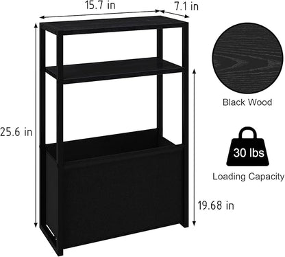 Narrow Side Table, Slim Side Table with Magazine Rack, Bathroom Table for Small Spaces, Narrow Bedside Table for Living Room, Bedroom | with Magazine Rack, Bathroom Table, for Small Spaces, for Living Room, Bedroom