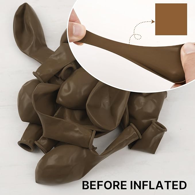 PartyWoo Brown Balloons 101pcs 12 Inch Boho Neutral Coffee Tan Fall Latex Helium Balloons for Wedding Baby Shower Gender Reveal Graduation Safari Woodland Birthday Fall Party Decorations Brown-F09