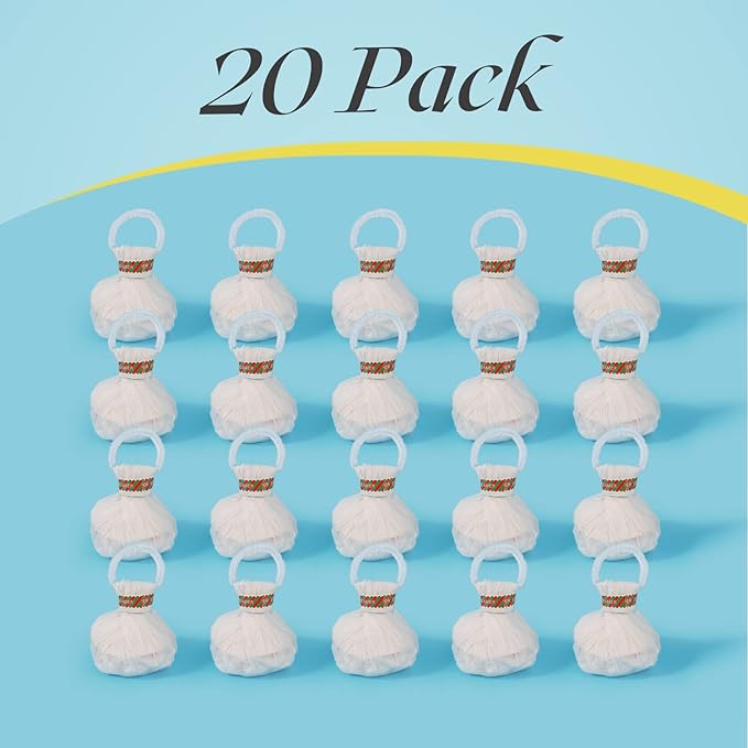 20Pack Streamer Poppers, No Mess White Paper Crackers, Hand Throw Confetti Streamers for Birthday, Wedding, Party Celebrations