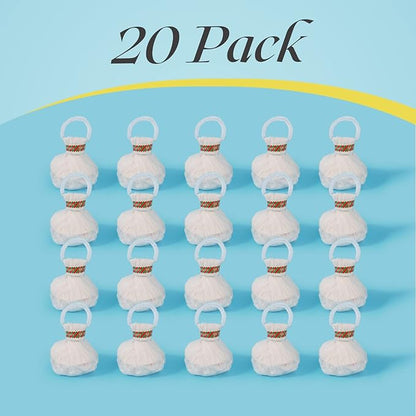 20Pack Streamer Poppers, No Mess White Paper Crackers, Hand Throw Confetti Streamers for Birthday, Wedding, Party Celebrations