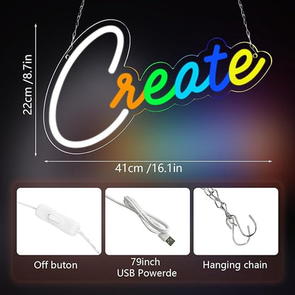 Back-to-School Glow: 16x9-inch LED Neon Sign for Dorm Rooms Study Zones - 6-Color USB Wall Art, Creative Studio Decor