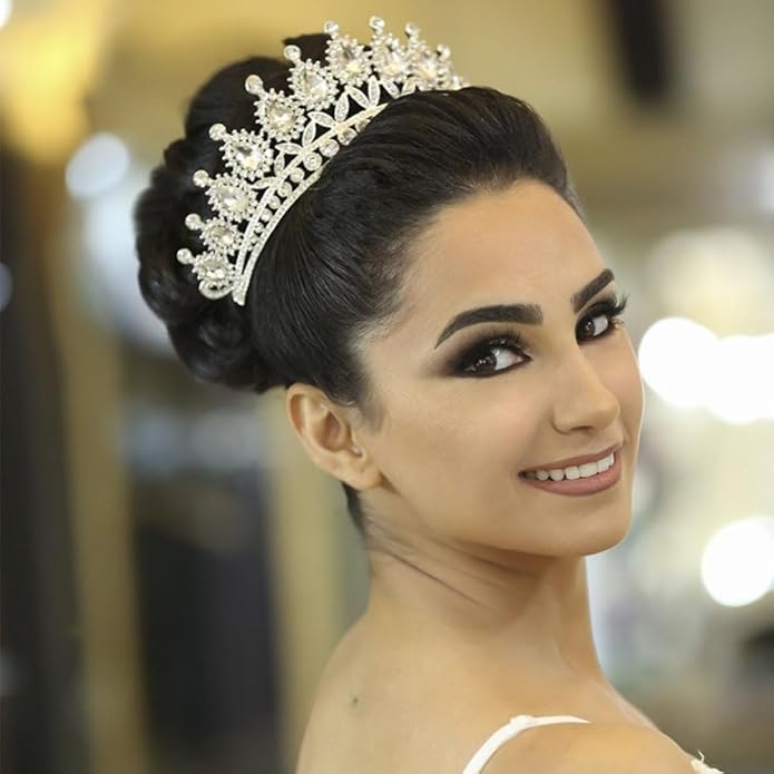 Kamirola Tiaras Princess Crown for Women and Girls Crystal Headbands for Bridal, Princess for Wedding and Party(TR21)