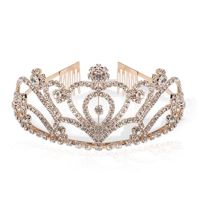 Pack of 2 Rhinestone Tiara Crown Exquisite Headband Comb Pin Wedding Christmas Bridal Party Birthday Tiaras