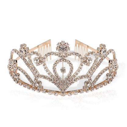 Pack of 2 Rhinestone Tiara Crown Exquisite Headband Comb Pin Wedding Christmas Bridal Party Birthday Tiaras