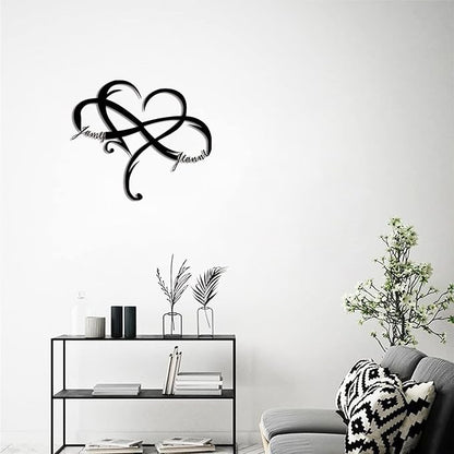 Metal Decorative Signage, Personalized Infinite Heart, 12/18/24 inches, Ideal for Home Decoration and Special Occasion Gift-Giving