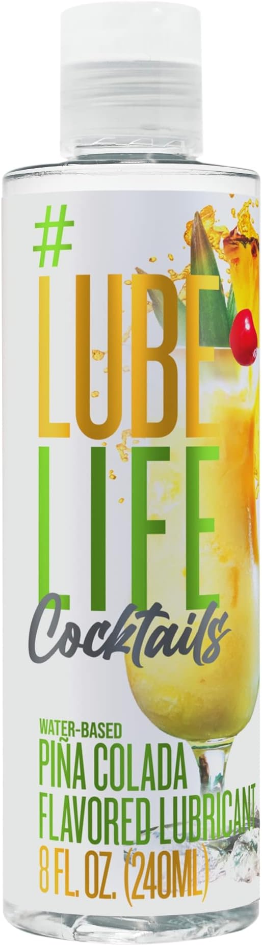 LubeLife Water-Based Piña Colada Flavored Lubricant, Personal Lube for Men, Women and Couples, Made Without Added Sugar, 8 Fl Oz