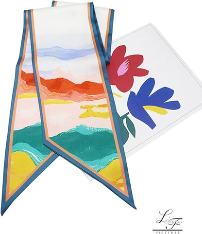 Head Scarf Hair Neck Scarves For Women Purse Bag Scarfs For Handbags Silky Long Thin Satin Headscarf Fashion