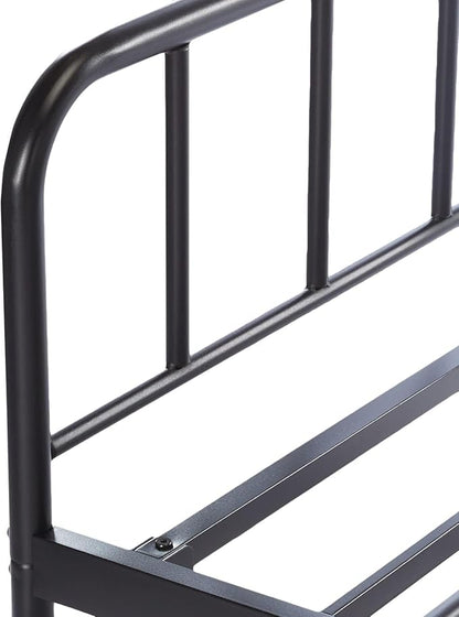 Amazon Basics Full Size Daybed and Twin Size Trundle Bed Frame Set, Space Saving Steel Slat Support, Sturdy Metal Design, Easy Assembly, Black