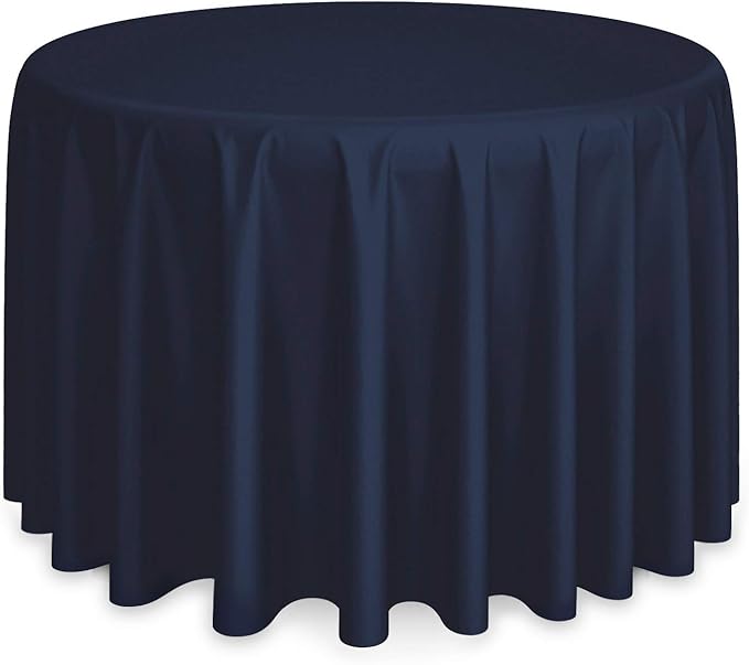 Lann's Linens - 10 Premium 120" Round Tablecloths for Wedding/Banquet/Restaurant - Polyester Fabric Table Cloths - Navy Blue