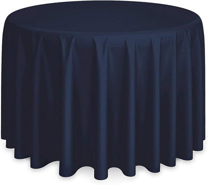 Lann's Linens - 10 Premium 120" Round Tablecloths for Wedding/Banquet/Restaurant - Polyester Fabric Table Cloths - Navy Blue