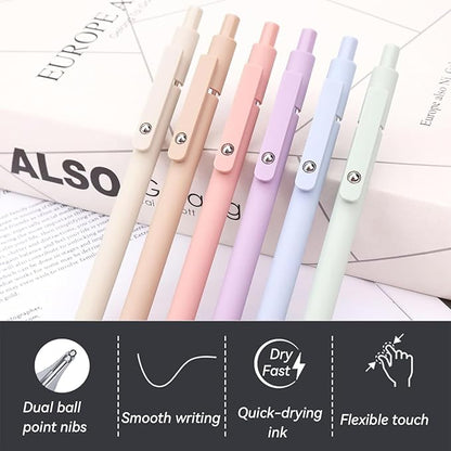 6Pcs Gel Pens 0.5mm Fine Point Black Ink Pens With Smooth Writing,Quick Dry Pens For Journaling,Valentines Day Office Writing Supplies for Women Nurse(Macaron)