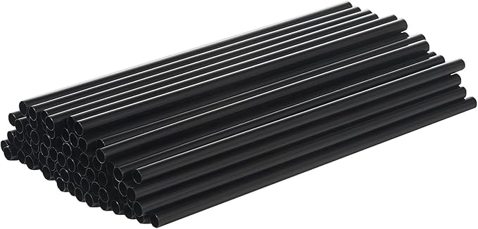 Disposable Black Plastic Boba Straws 9 Inch - 8mm Wide Diameter Individually Wrapped (1200 Count Bulk) for Bubble Tea, Smoothies, Milkshakes - BPA-Free & Durable, Elegant for Parties, Cafes, Home Use