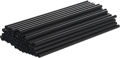 Disposable Black Plastic Boba Straws 9 Inch - 8mm Wide Diameter Individually Wrapped (1200 Count Bulk) for Bubble Tea, Smoothies, Milkshakes - BPA-Free & Durable, Elegant for Parties, Cafes, Home Use