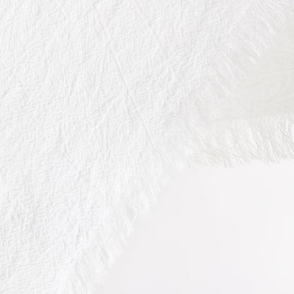 12 Pack Ivory White Cotton Linen Napkins with Fringe Christmas White Cloth Napkins Set of 12 Boho Handmade Holiday Napkins Bulk for Wedding Baby Shower Parties, 17 x 17 Inches