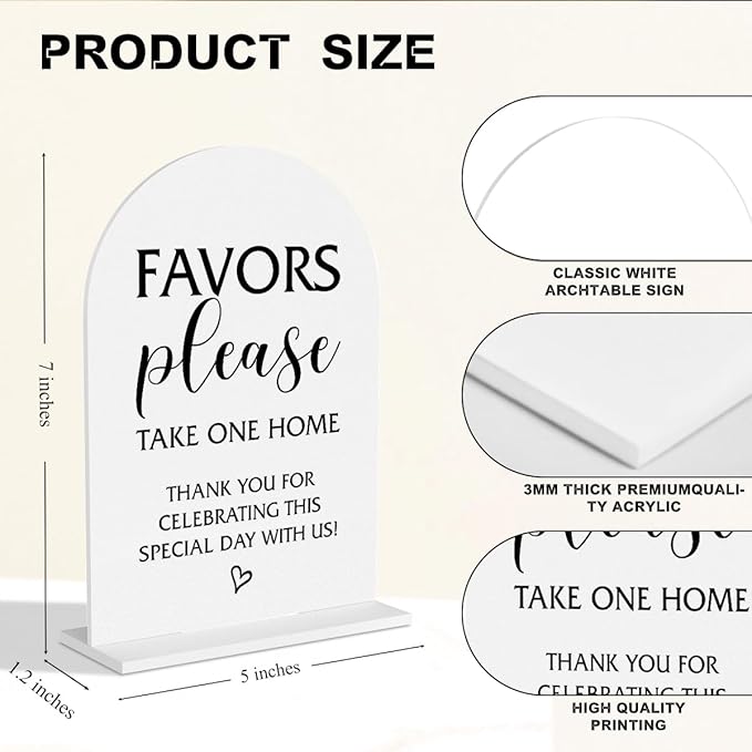 Please Take One Sign Wedding Signs Wedding Favor Sign for Engagement Bridal Shower Ceremony Reception Event Birthday Party Clear Table Acrylic Decor