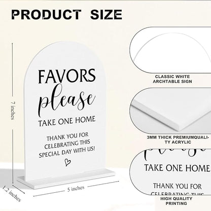 Please Take One Sign Wedding Signs Wedding Favor Sign for Engagement Bridal Shower Ceremony Reception Event Birthday Party Clear Table Acrylic Decor