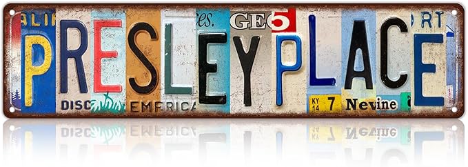 Vintage Presley Place Wall Decor Street Signs Home Bar Coffee Metal Tin Signs 16 x 4 Inches