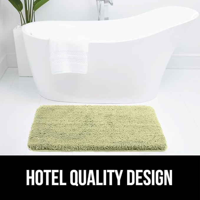 GORILLA GRIP Bathroom Rugs, 30x20, Ultra Soft Absorbent Mat, Thick Plush Bath Rug, Machine Washable, Microfiber Quick Dry, Mats for Shower, Bathtub and Floor, Home Decor Accessories, Sage