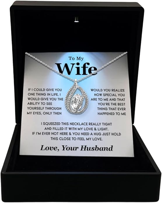TRYNDI To My Wife Necklace from Husband - Soulmate, Girlfriend, Fiance Gift for Anniversary, Birthday, Christmas, Valentine's Day, Mother's Day - Romantic Wife Christmas Gift ideas