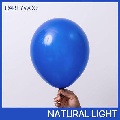 PartyWoo Royal Blue Balloons 101pcs 12 Inch Dark Blue Latex Helium Balloons for Birthday Gender Reveal Wedding Anniversary Baby Shower Graduation Under The Sea Beach Dog Party Decorations Blue-Y59