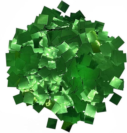 Ultimate Confetti, Fluttering Green Mylar Shiny Foil Metallic Confetti Squares - Lightweight and Slow-Falling Party Confetti for Cannon and Launcher Use - Best for Celebrations - 1 lb, 16 oz