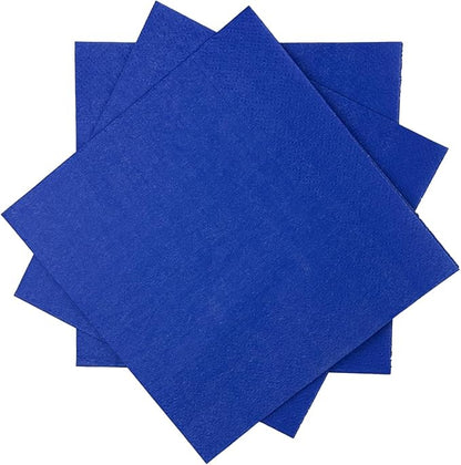 Klein Blue Cocktail Napkins 5 * 5inch disposable Beverage Napkin paper for Cocktail, Wedding, Dinner，Birthday Party Dessert Wine Paper Napkins（ 120 Count）
