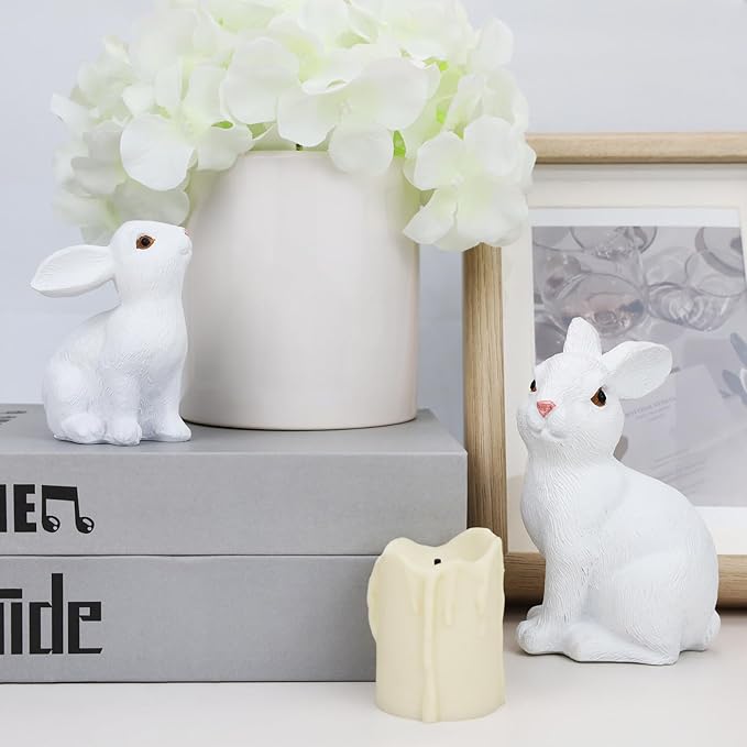 MAIBAOTA Large White Bunny Decor Easter Decoration for Home Spring Decoration for Home Table Decor Rabbit Figurines