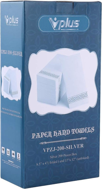 Vplus 200 PACK Guest Towels Disposable Bathroom, Decorative Bathroom Napkins, Soft and Absorbent Disposable Dinner Napkin Cloth Like for Kitchen, Weddings, Thanksgiving, Christmas Party