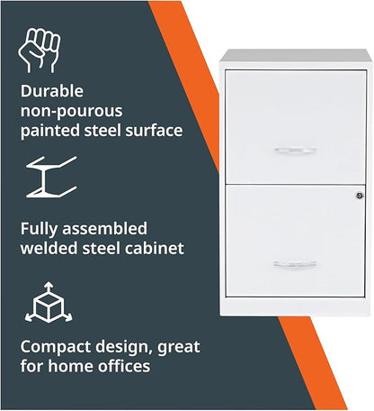2 Drawer Locking Filing Cabinet | Pre-Assembled Steel Construction | Space-Saving Design is Perfect for Home and Small Office | Letter-Size | Assembled in North America