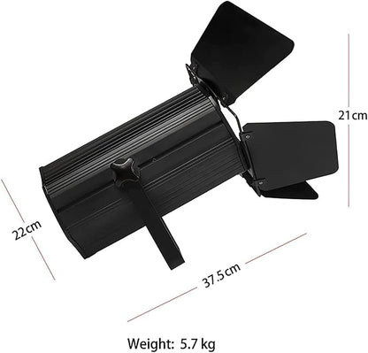SHEHDS LED Par Lights COB 200W Linear Zoom Spotlights Wash Lights with Barn Door Warm White(3000k) & Cool White(5700k) Stage Light DMX512 Sound Activated DJ Light for Church Wedding Theater-1 Pack