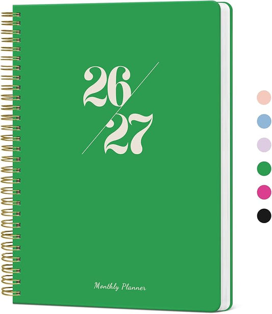 Monthly Planner 2026-2027, 2 Year Months Calendar Planner 2026-2027, Runs from January 2026 - Decembe 2027, 7" x 10", 24 Months, Perfect for School Office Home Planning - Racing Green