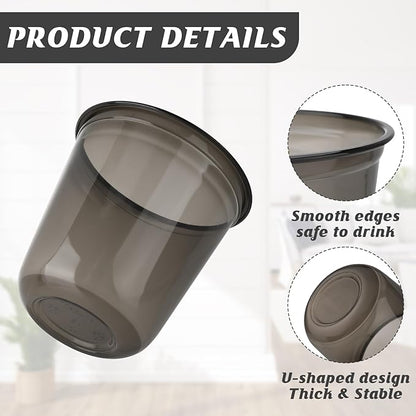 50pcs 12oz Disposable Stemless Glasses,PET Disposable Drinking Cups,Cold Party Clear Plastic Wine Glasses for Parties Birthday,Wedding,Meeting,Christmas Party Supplies. (Black)
