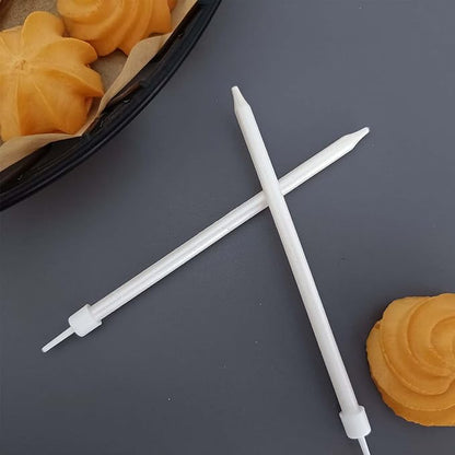 Long Tall Pearl White Birthday Candles for Cake Decorations 5.1 inches (24, Pearl White)