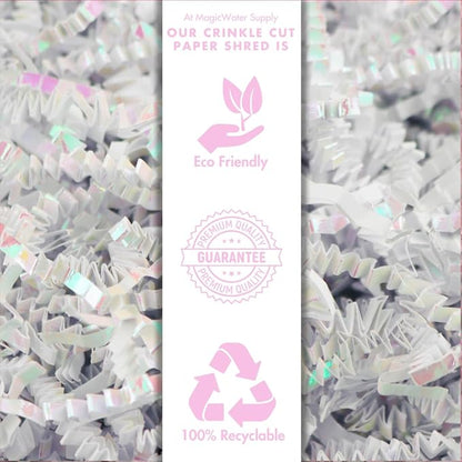 MagicWater Crinkle Cut Paper for Gift Baskets - 2LB - Diamond White - Perfect for Shredded Paper Filler, Basket Filler, Gift Boxes, Bridesmaid Gifts,Christmas Stuffers & More – Ideal for All Occasions