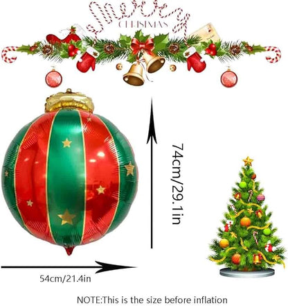 Ballooons Set Hanging Ball Balloons Xmas Mylar Red Green Balloons Kit for Christmas-Themed Party Birthday Party Supplies Decorations 9 PCS