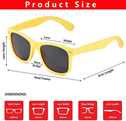 Fsmiling Yellow Sunglasses Bulk Adult Party Sunglasses 80s Glasses Shades for Men Women Mardi Gras-15Pack,UV Protection