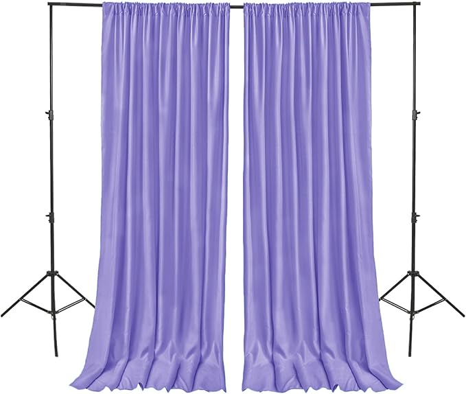 Hiasan Lavender Backdrop Curtains for Parties, Polyester Photography Backdrop Drapes for Family Gatherings, Wedding Decorations, 5ftx8ft, Set of 2 Panels