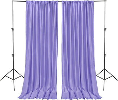 Hiasan Lavender Backdrop Curtains for Parties, Polyester Photography Backdrop Drapes for Family Gatherings, Wedding Decorations, 5ftx8ft, Set of 2 Panels
