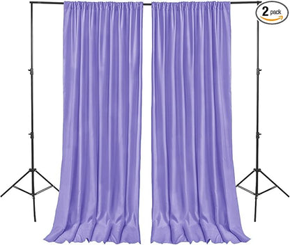 Hiasan Lavender Backdrop Curtains for Parties, Polyester Photography Backdrop Drapes for Family Gatherings, Wedding Decorations, 5ftx7ft, Set of 2 Panels