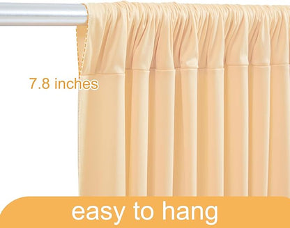 20x10 Dark Champagne Backdrop Curtain for Parties Wedding Baby Shower Wrinkle Free Photo Curtains Backdrop Drapes Fabric Decoration for Bridal Shower 5ft x 10ft,4 Panels